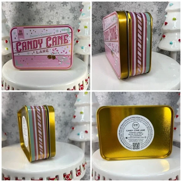 DW Home Christmas Seasons Greetings Tin Candle Trio - Peppermint & Candy Cane - Picture 7 of 8